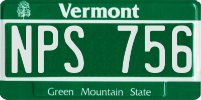 VT license plate NPS756