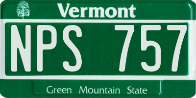 VT license plate NPS757
