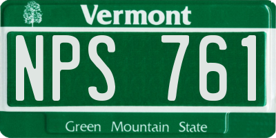 VT license plate NPS761