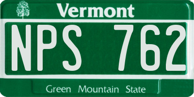 VT license plate NPS762