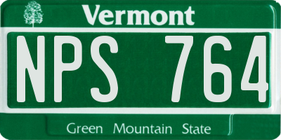 VT license plate NPS764