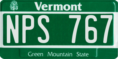 VT license plate NPS767
