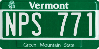 VT license plate NPS771