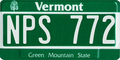 VT license plate NPS772