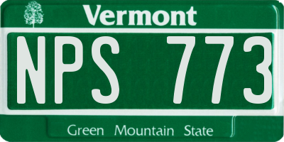 VT license plate NPS773