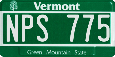 VT license plate NPS775