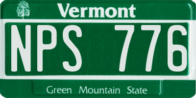 VT license plate NPS776