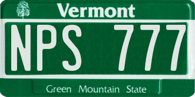 VT license plate NPS777