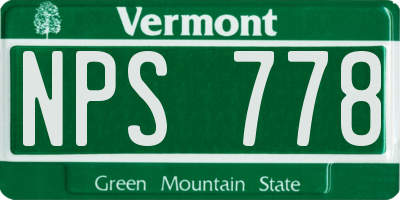 VT license plate NPS778