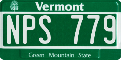 VT license plate NPS779