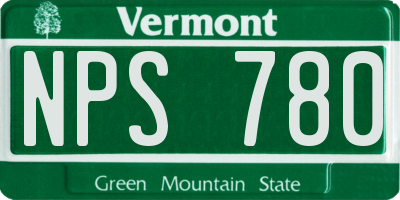 VT license plate NPS780
