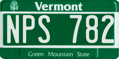 VT license plate NPS782