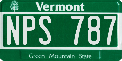 VT license plate NPS787