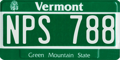 VT license plate NPS788