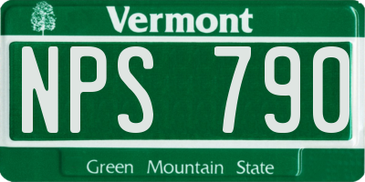 VT license plate NPS790