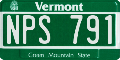 VT license plate NPS791