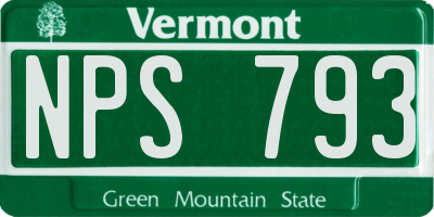 VT license plate NPS793