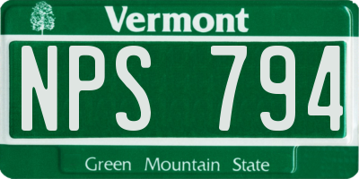 VT license plate NPS794