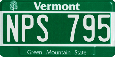 VT license plate NPS795