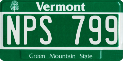 VT license plate NPS799