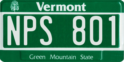 VT license plate NPS801