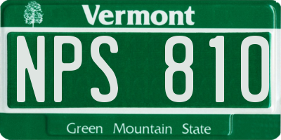 VT license plate NPS810