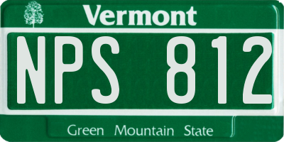 VT license plate NPS812