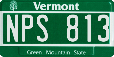 VT license plate NPS813