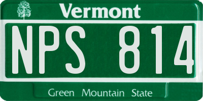 VT license plate NPS814
