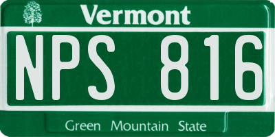VT license plate NPS816