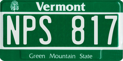 VT license plate NPS817