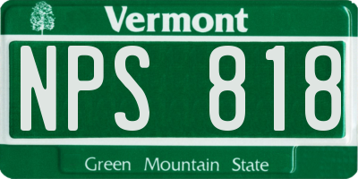 VT license plate NPS818