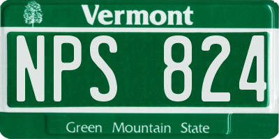 VT license plate NPS824