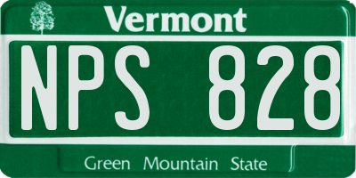 VT license plate NPS828