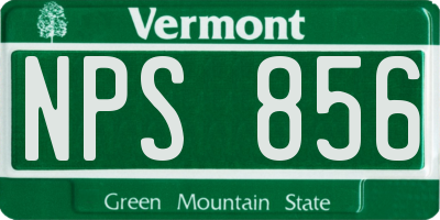 VT license plate NPS856