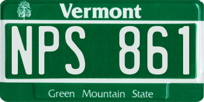 VT license plate NPS861