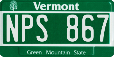 VT license plate NPS867
