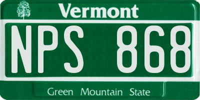 VT license plate NPS868