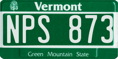 VT license plate NPS873