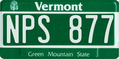 VT license plate NPS877