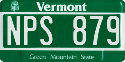 VT license plate NPS879