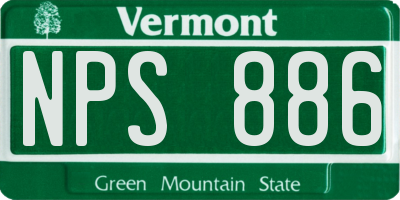VT license plate NPS886