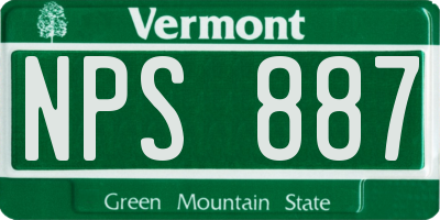VT license plate NPS887