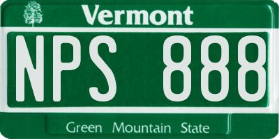VT license plate NPS888
