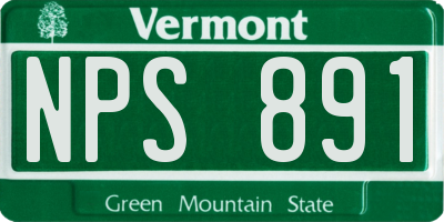 VT license plate NPS891