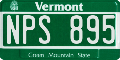VT license plate NPS895
