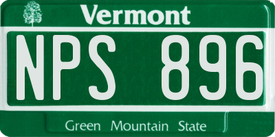 VT license plate NPS896