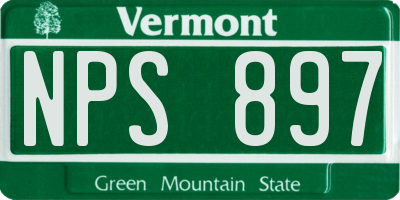 VT license plate NPS897