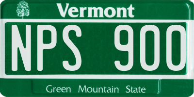 VT license plate NPS900