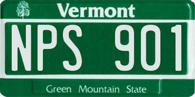 VT license plate NPS901